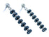 Sterling Silver Hematite Bead Post Dangle Earrings DX117357